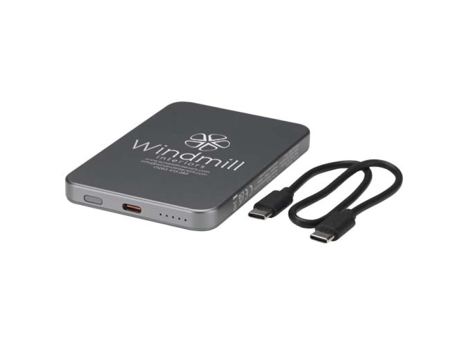 Power bank magnetico da 5000 mAh in alluminio riciclato RCS Avis  FullGadgets.com