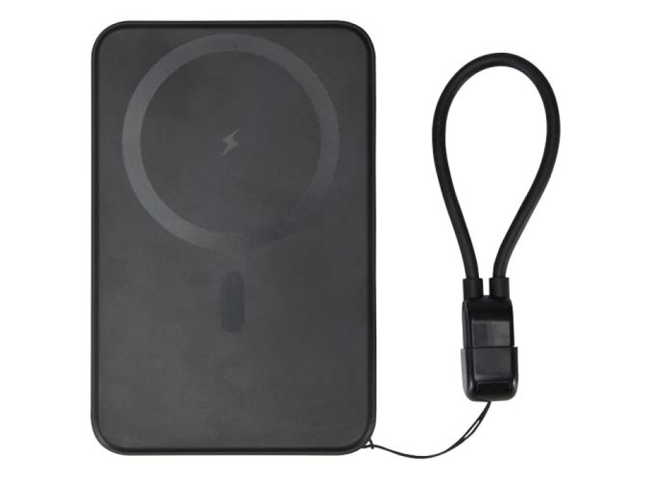 Power bank magnetico da 5000 mAh in plastica riciclata con lanyard SMART FullGadgets.com