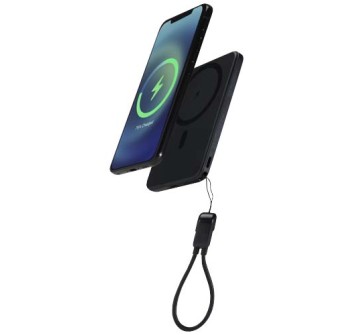 Power bank magnetico da 5000 mAh in plastica riciclata con lanyard SMART FullGadgets.com