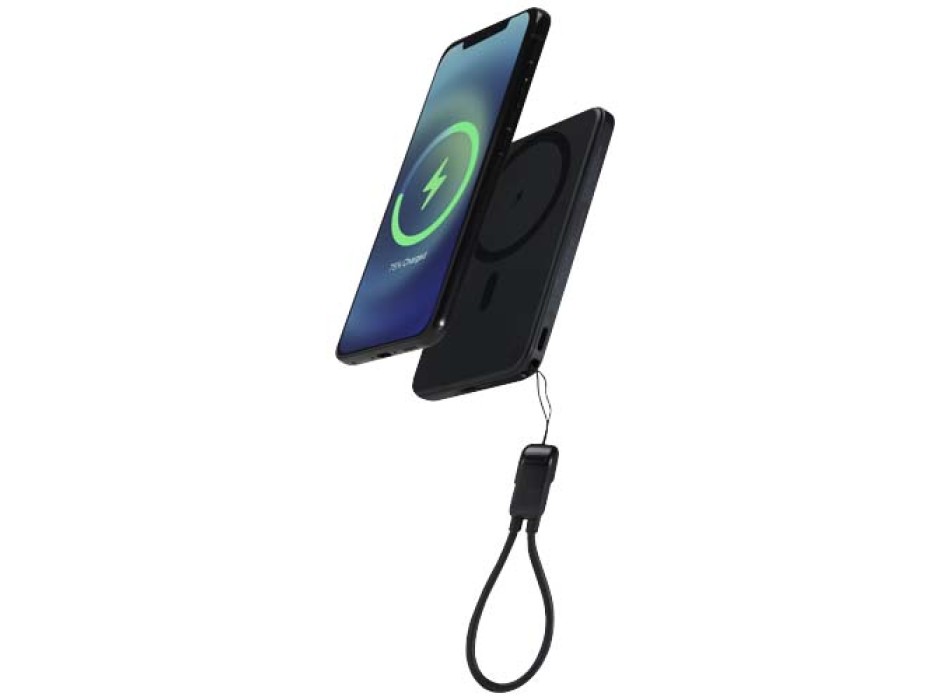Power bank magnetico da 5000 mAh in plastica riciclata con lanyard SMART FullGadgets.com