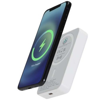 Power bank magnetico wireless da 10.000 mAh e 15 W con 20 W PD in plastica riciclata Acrab FullGadgets.com