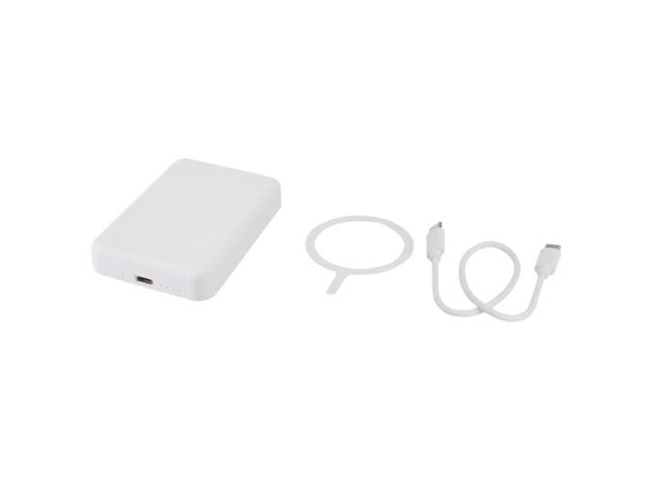 Power bank magnetico wireless da 5.000 mAh e 15 W con 20 W PD in plastica riciclata Acrab FullGadgets.com