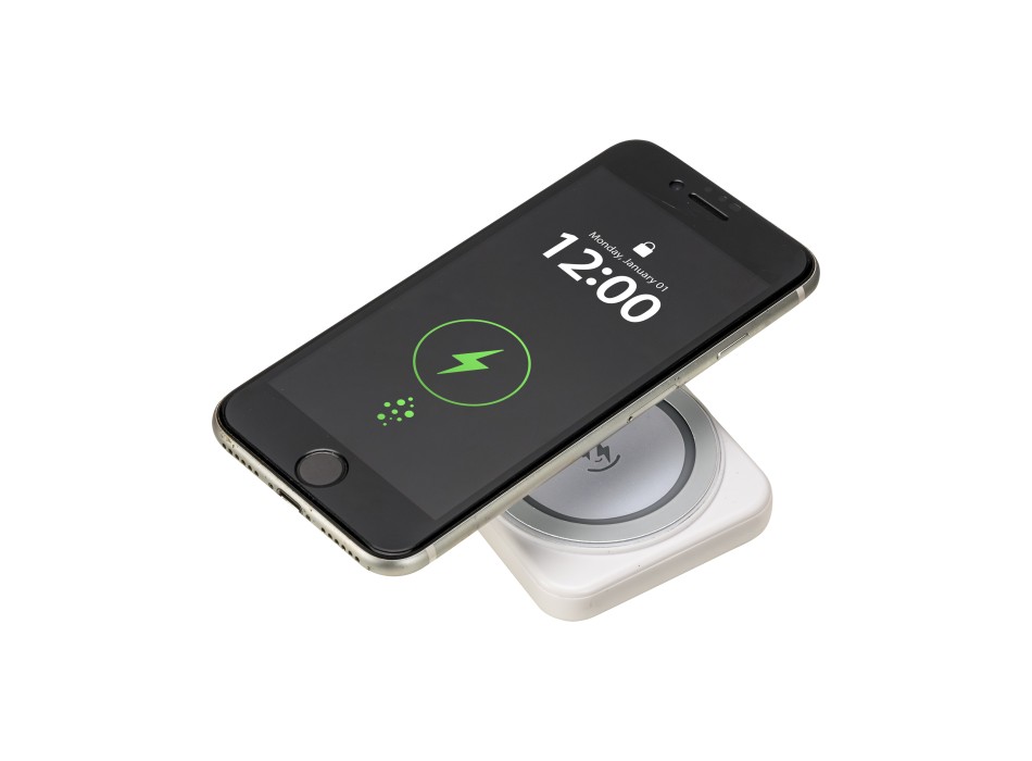 Power bank MagSafe R-ABS 5000 mAh, output wireless 15W con sticker magnetico FullGadgets.com