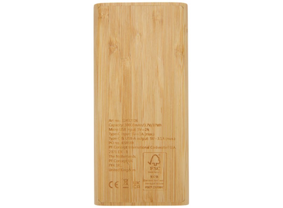 Power bank Tulda da 10,000 mAh in bambù FullGadgets.com