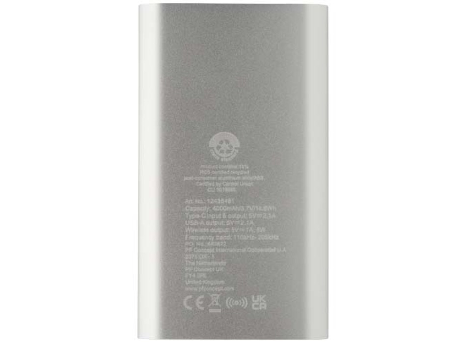Power bank wireless da 4000 mAh Type C in alluminio riciclato Juice  FullGadgets.com