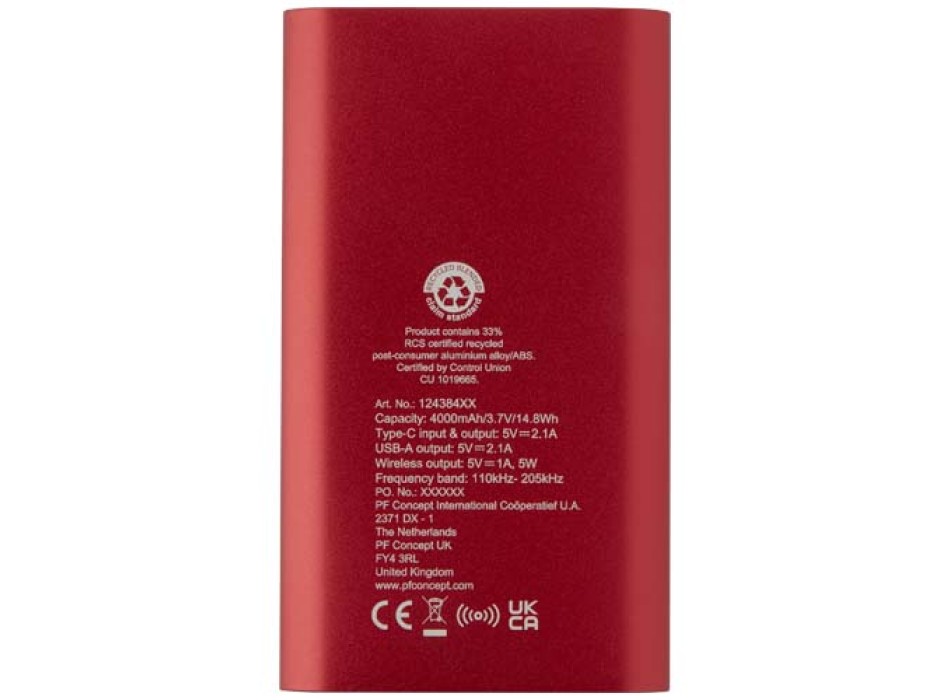 Power bank wireless da 4000 mAh Type C in alluminio riciclato Juice  FullGadgets.com