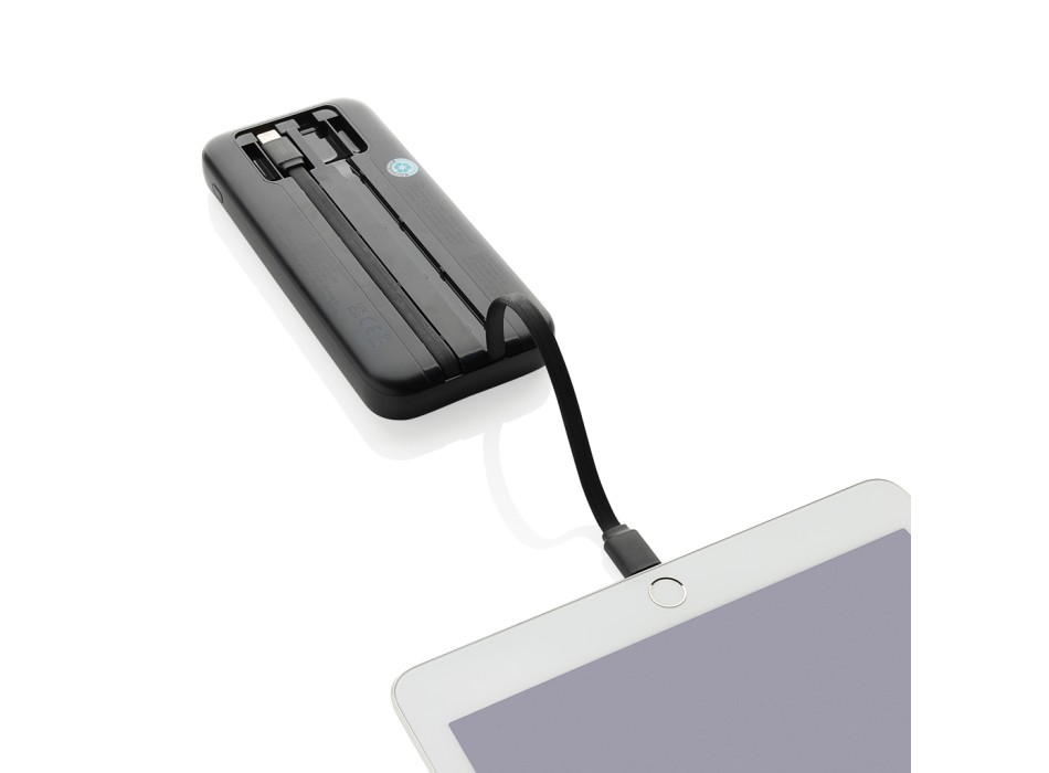 Powerbank 10.000 mAh Turbopack cavi integrati in rABS RCS FullGadgets.com