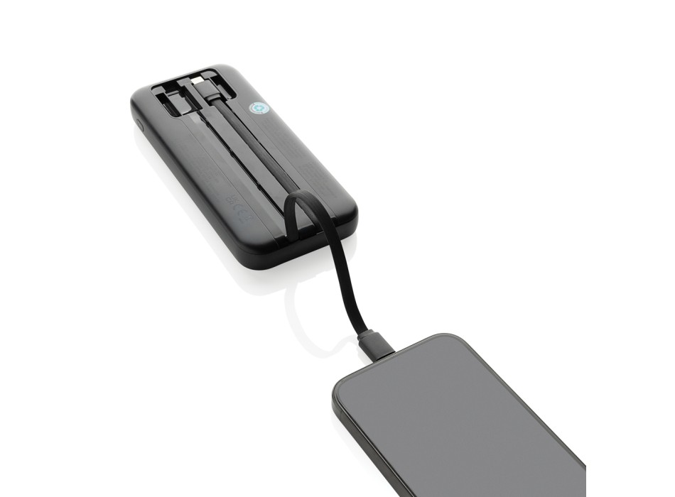 Powerbank 10.000 mAh Turbopack cavi integrati in rABS RCS FullGadgets.com