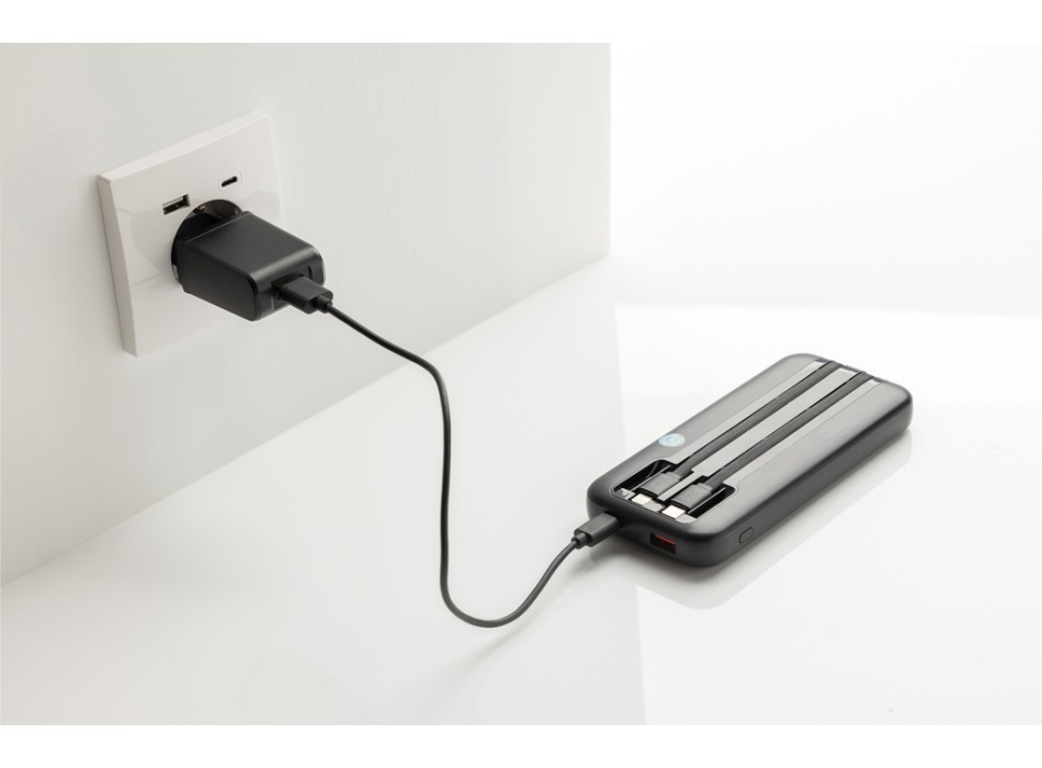 Powerbank 10.000 mAh Turbopack cavi integrati in rABS RCS FullGadgets.com