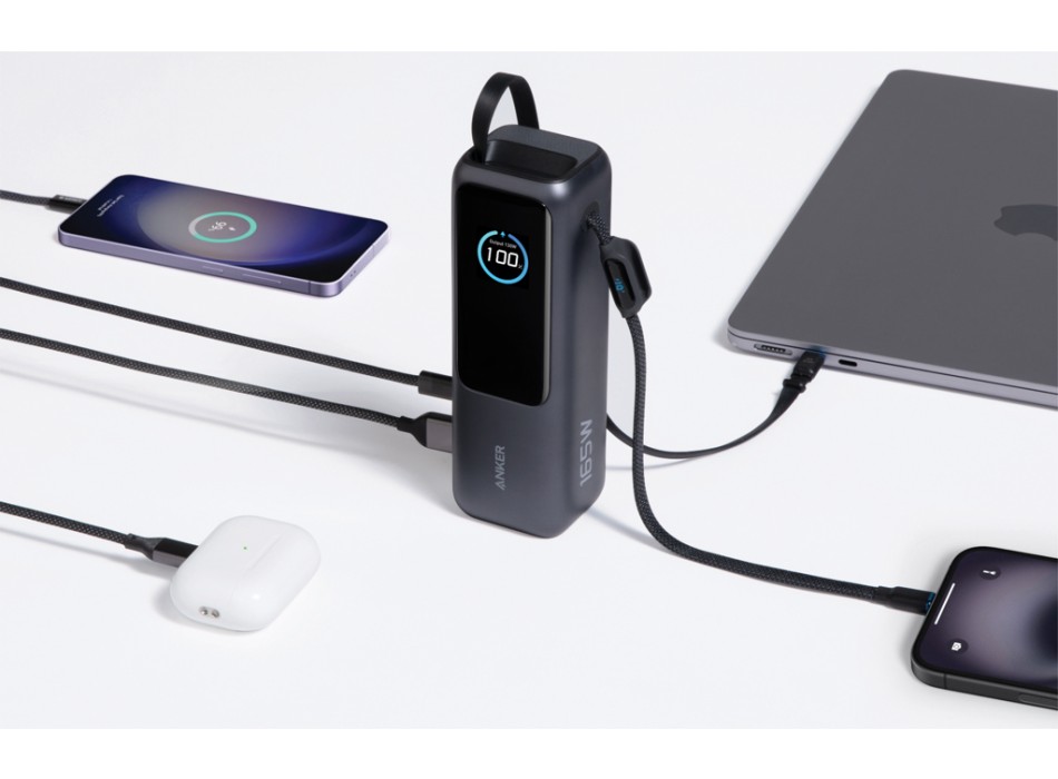 Powerbank Anker da 25.000 mAh 165W con cavo integrato FullGadgets.com