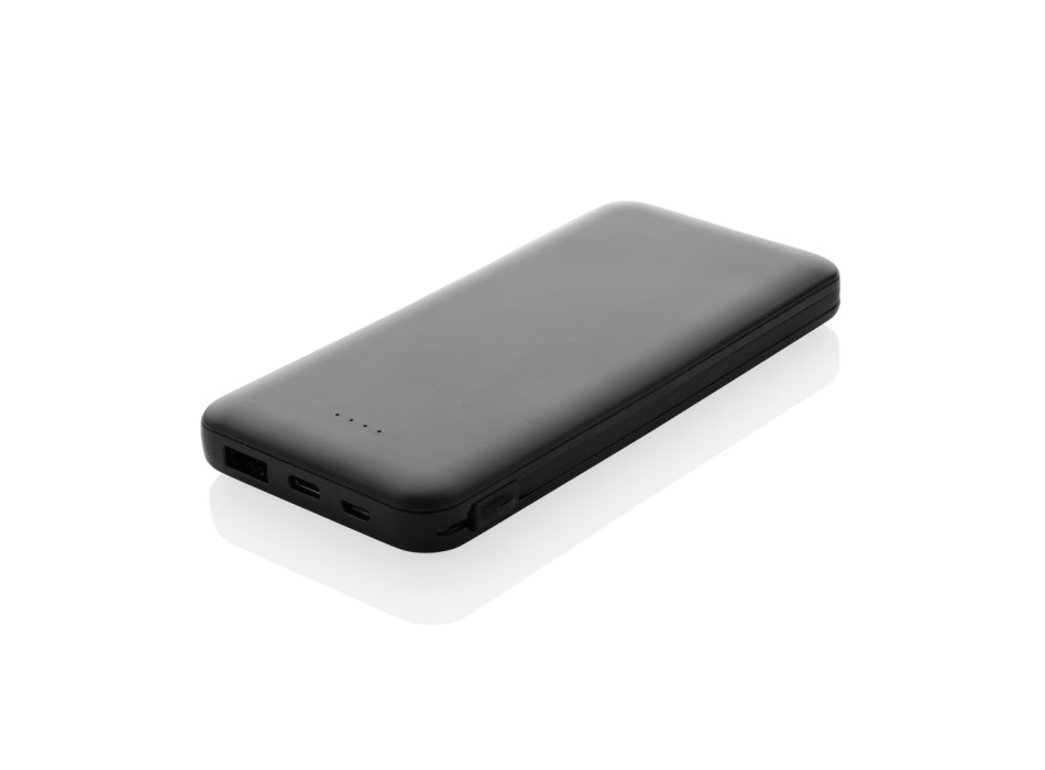 Powerbank Lockhart RCS in plastica riciclata 10.000 con cavi FullGadgets.com