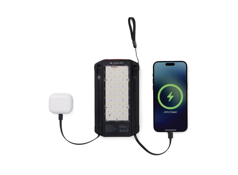 Powerbank solare 10.000mAh Nordic Drift Titan con 3 pannelli FullGadgets.com