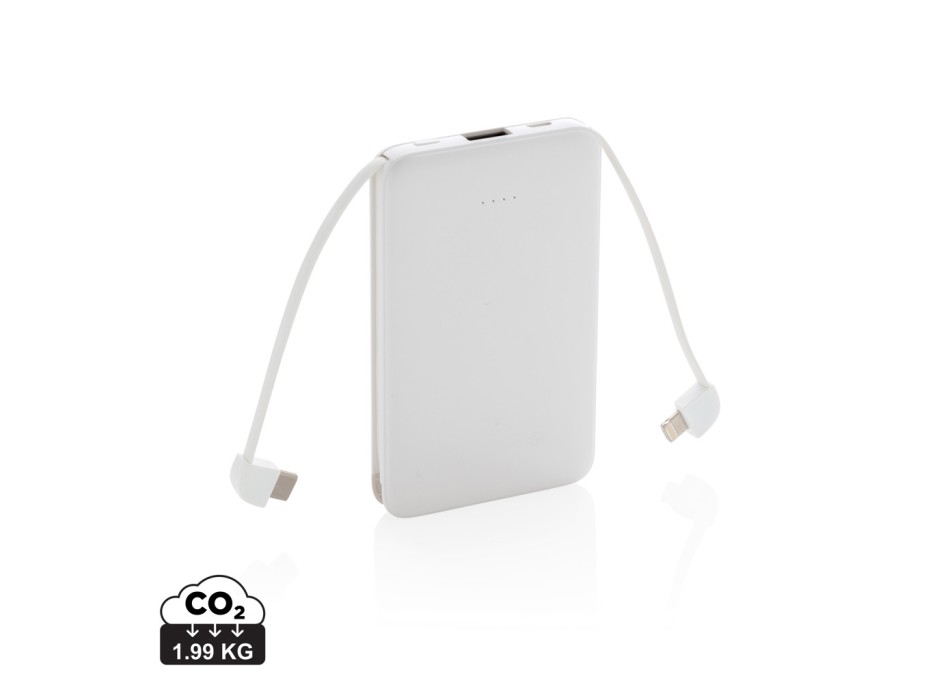 Powerbank tascabile 5.000 mAh con cavi integrati FullGadgets.com