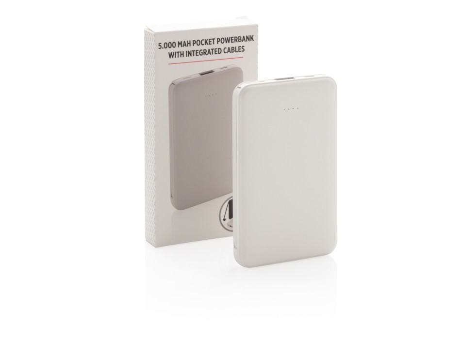 Powerbank tascabile 5.000 mAh con cavi integrati FullGadgets.com