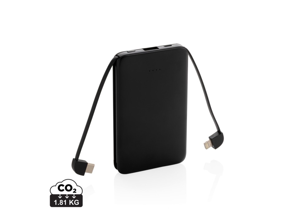 Powerbank tascabile 5.000 mAh con cavi integrati FullGadgets.com