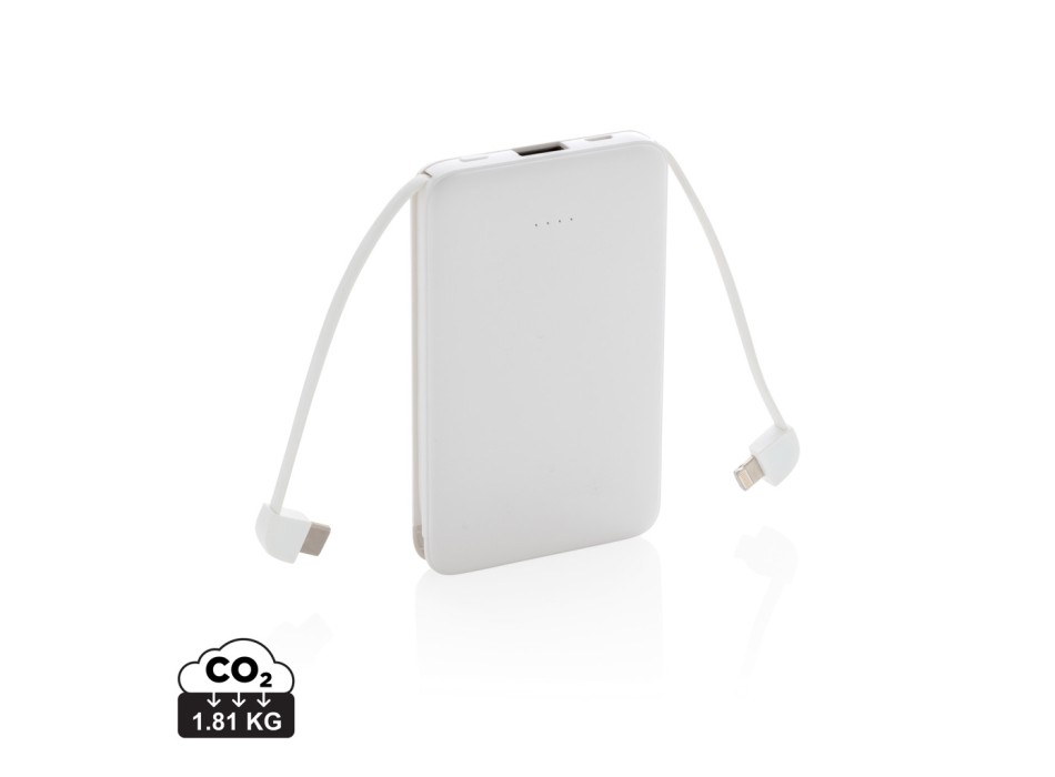 Powerbank tascabile 5.000 mAh con cavi integrati FullGadgets.com