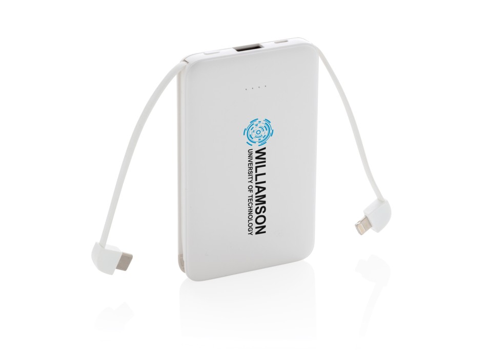 Powerbank tascabile 5.000 mAh con cavi integrati FullGadgets.com