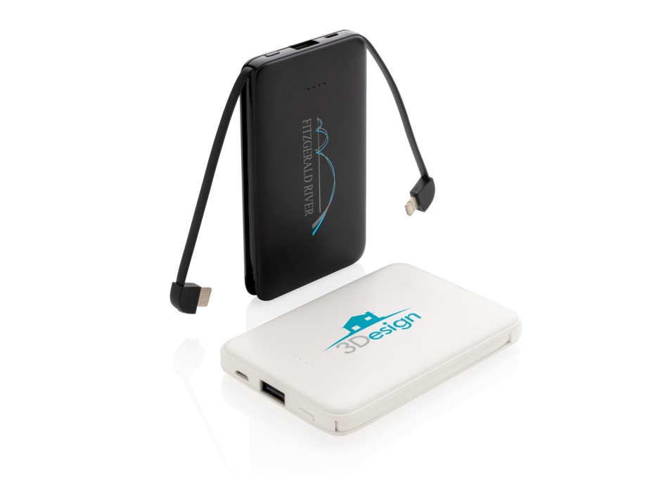 Powerbank tascabile 5.000 mAh con cavi integrati FullGadgets.com