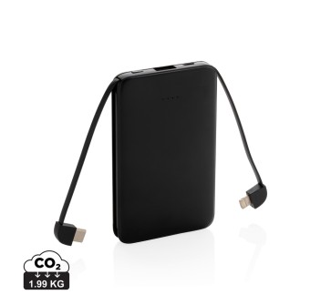 Powerbank tascabile 5.000 mAh con cavi integrati FullGadgets.com