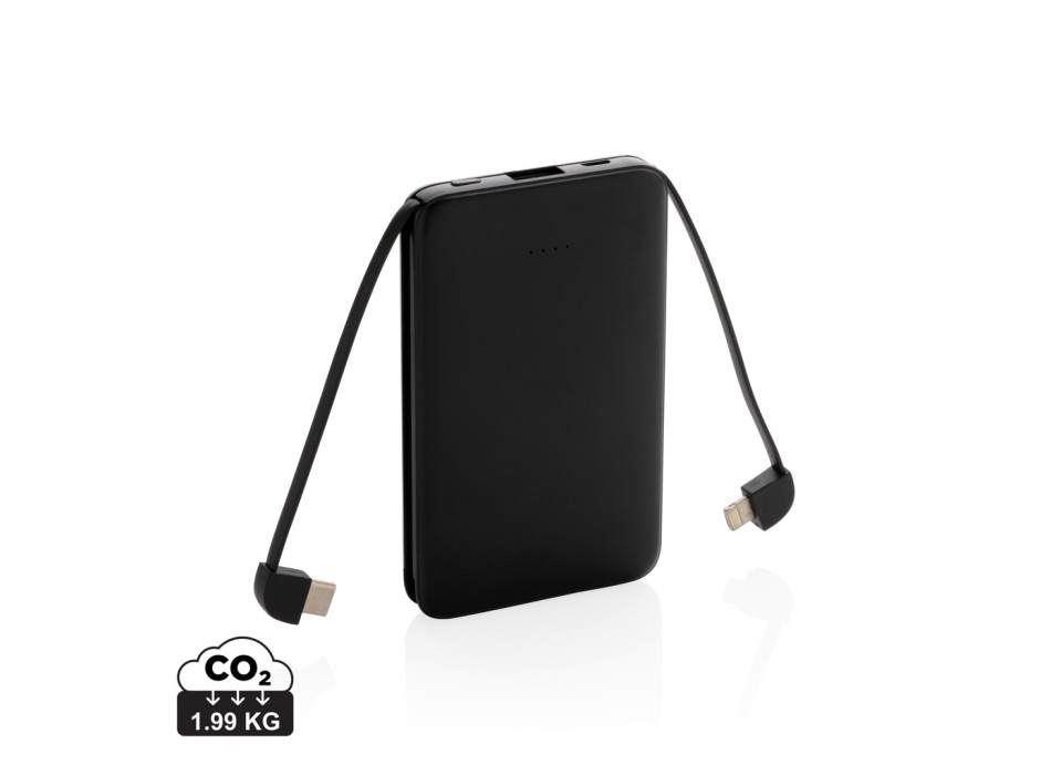 Powerbank tascabile 5.000 mAh con cavi integrati FullGadgets.com