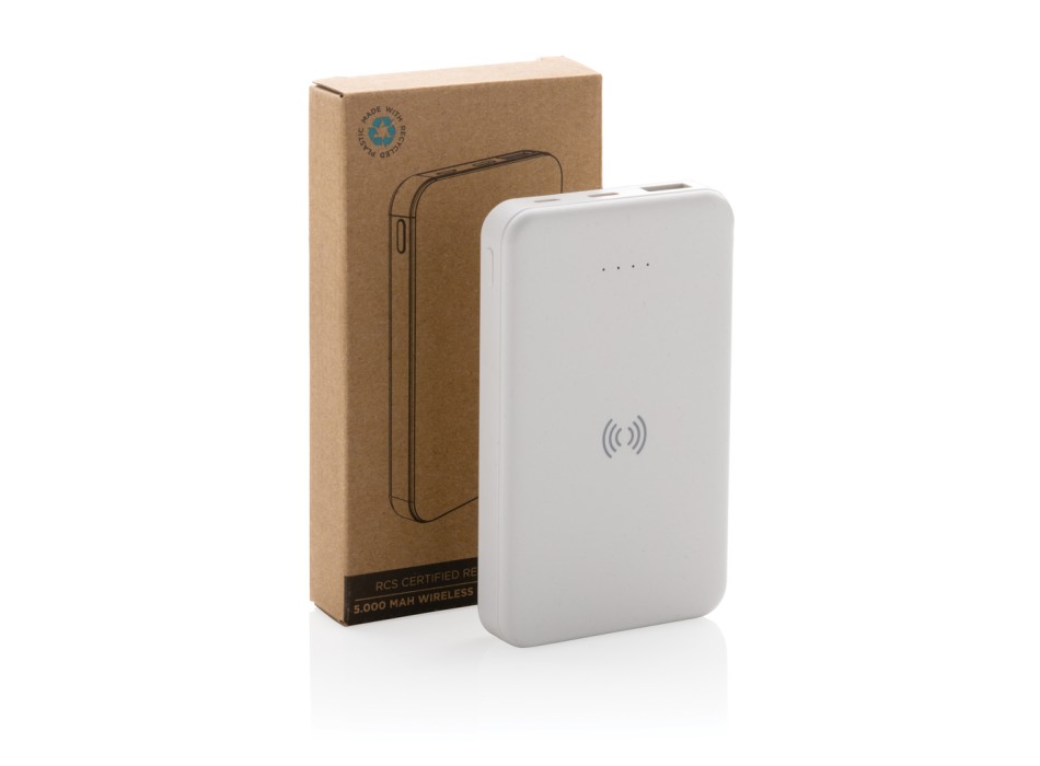 Powerbank wireless 5W da 5.000 mAh in plastica riciclata RCS FullGadgets.com