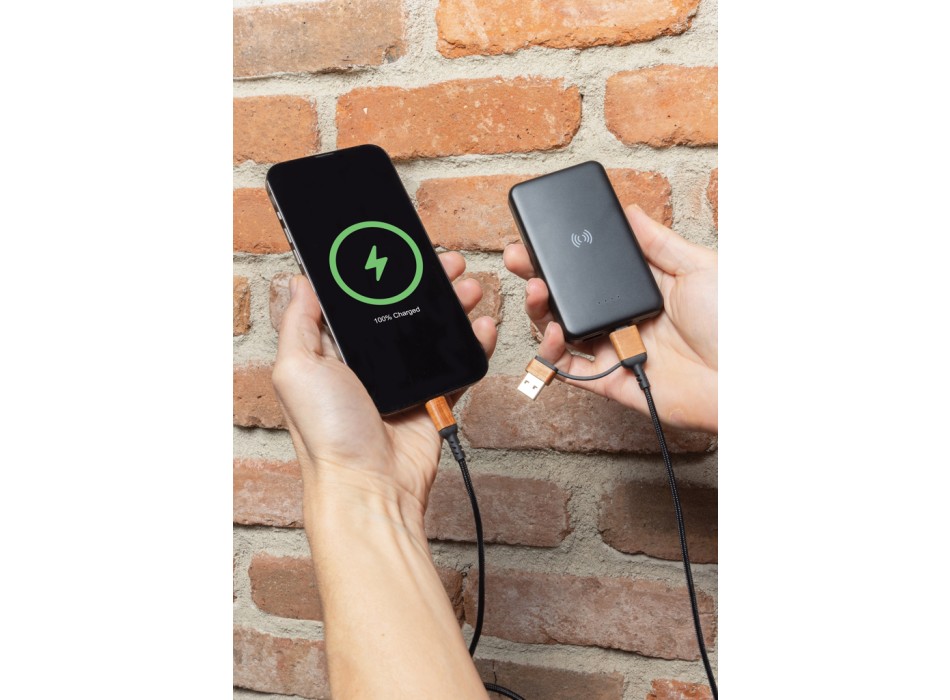 Powerbank wireless 5W da 5.000 mAh in plastica riciclata RCS FullGadgets.com