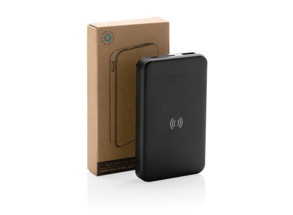 Powerbank wireless 5W da 5.000 mAh in plastica riciclata RCS FullGadgets.com