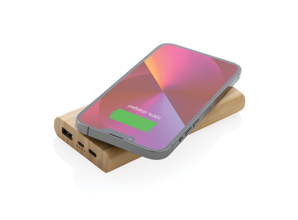 Powerbank wireless 8000 mAh 5W in bambù FullGadgets.com