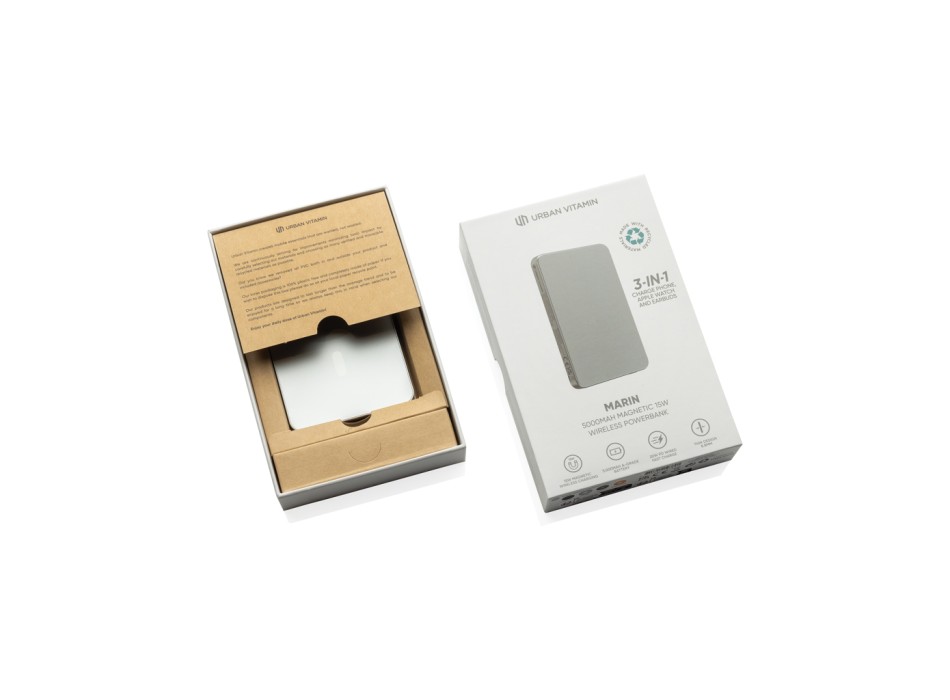 Powerbank wireless magnetica 5000mAh 15W Urban Vitamin Marin FullGadgets.com