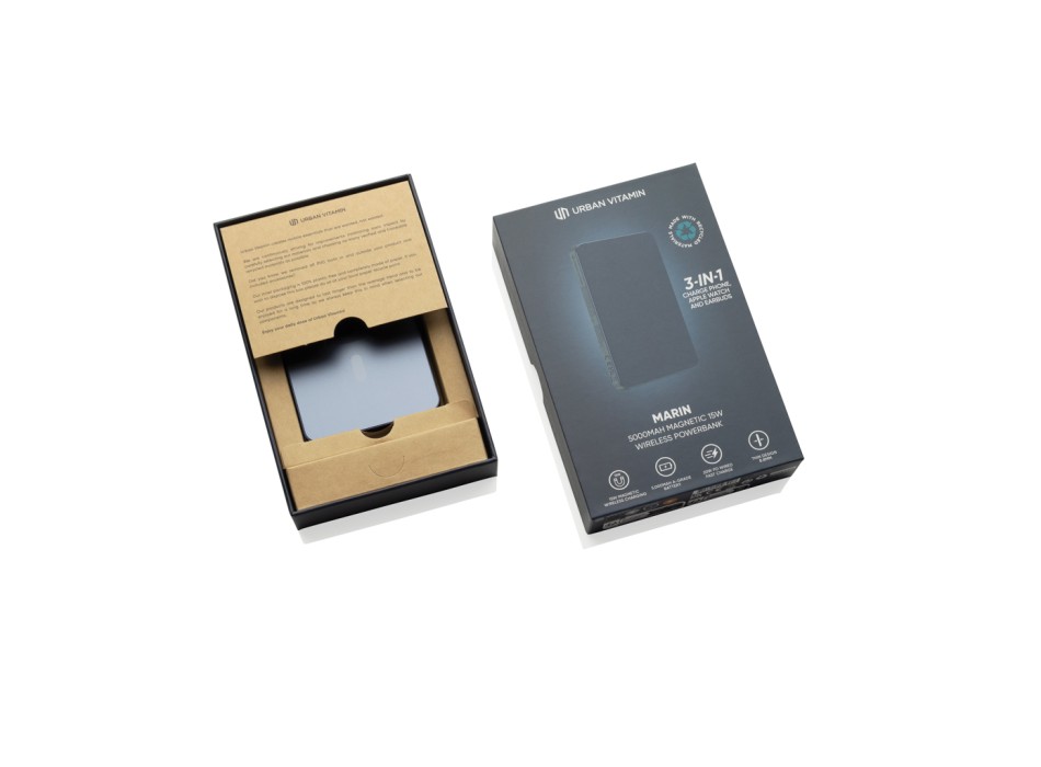 Powerbank wireless magnetica 5000mAh 15W Urban Vitamin Marin FullGadgets.com