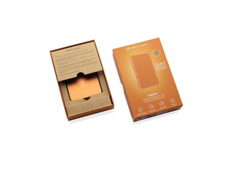 Powerbank wireless magnetica 5000mAh 15W Urban Vitamin Marin FullGadgets.com