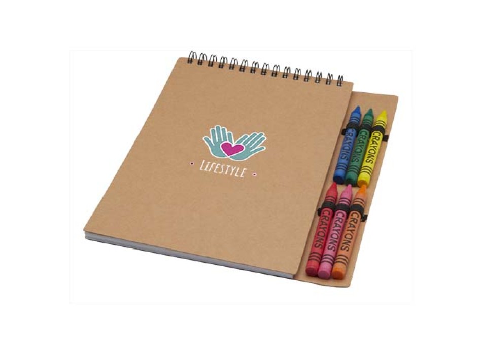 Quaderno a spirale formato A5 con copertina morbida e set di pastelli Doodle FullGadgets.com