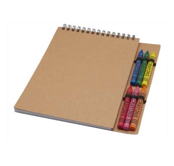 Quaderno a spirale formato A5 con copertina morbida e set di pastelli Doodle FullGadgets.com