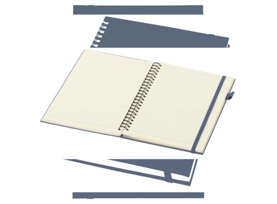 Quaderno A5 a spirale con copertina rigida in plastica riciclata Liss FullGadgets.com