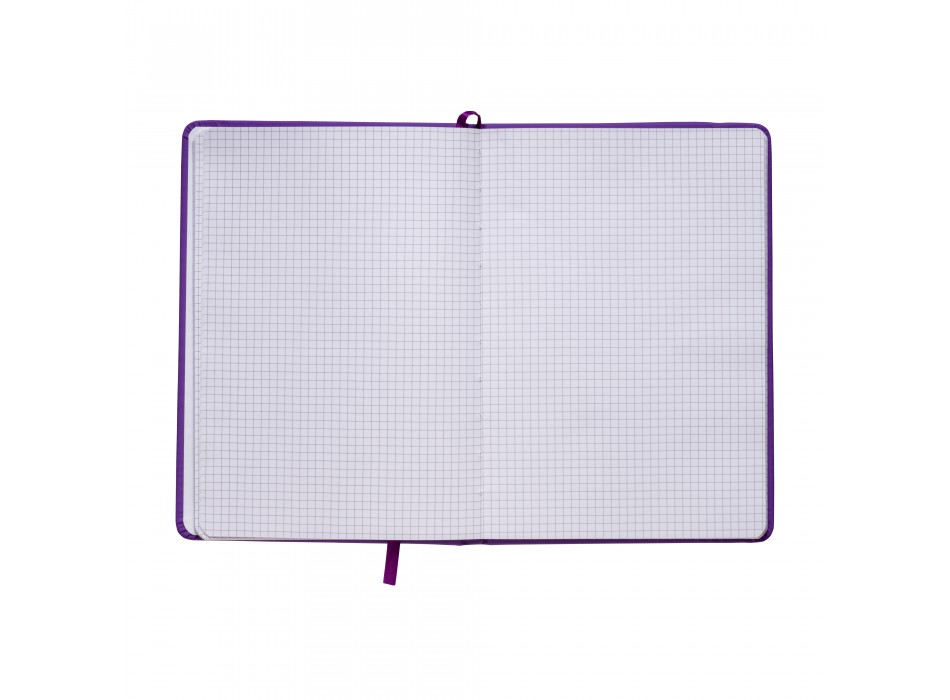 Quaderno in pu con elastico colorato, fogli a quadretti (80 pag.), segnalibro in raso FullGadgets.com