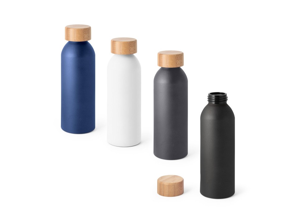 QUETA. Bottiglia in alluminio con coperchio in bambù 550 mL FullGadgets.com