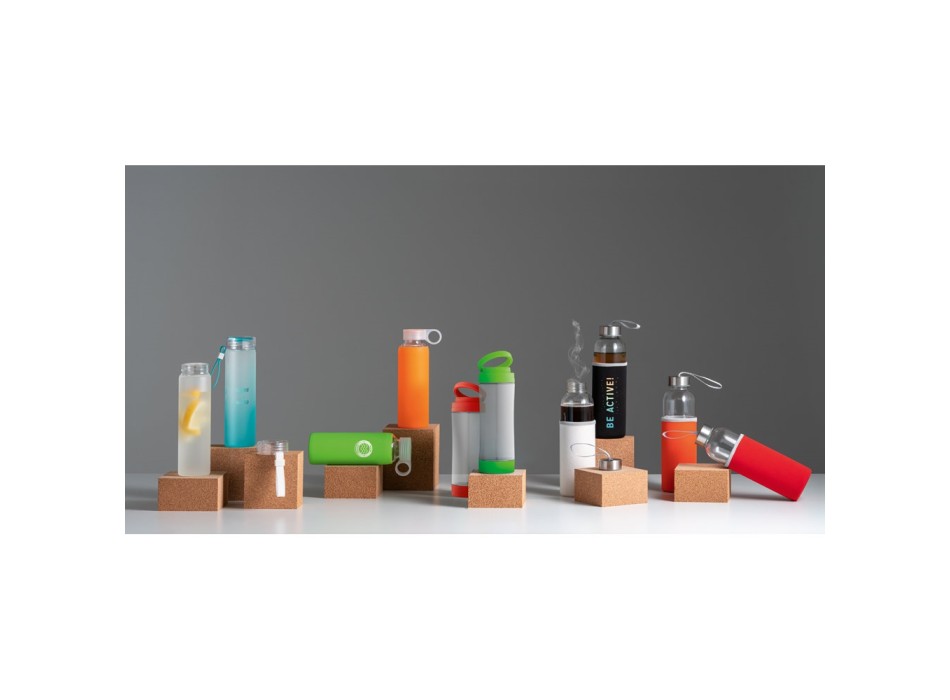 QUINTANA. Borraccia sportiva in vetro con tappo in PP 390 mL FullGadgets.com