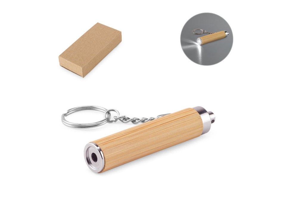 RACHEL. Portachiavi in bambù e ABS con torcia LED FullGadgets.com