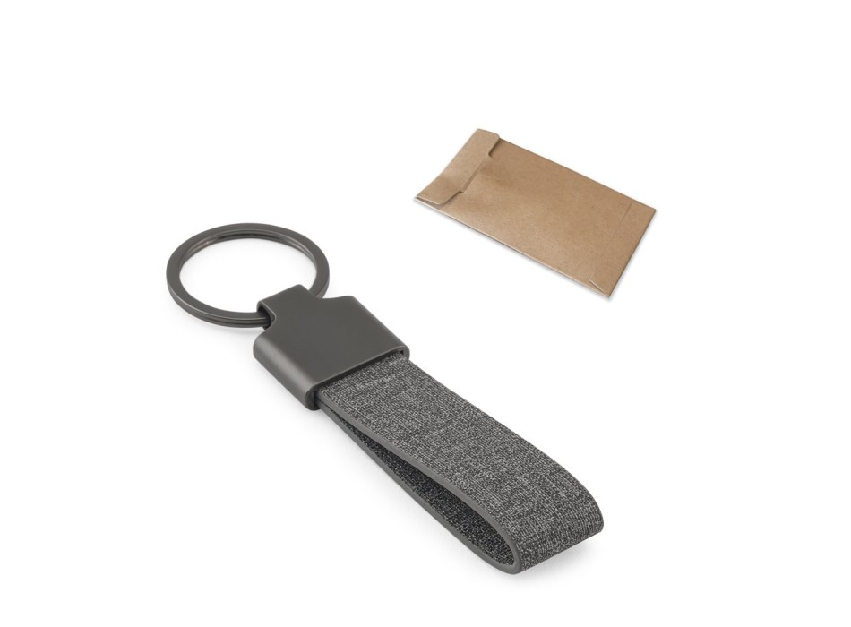 RAVEN. Portachiavi di forma rettangolare in metallo e pet riciclato (30% riciclato) FullGadgets.com