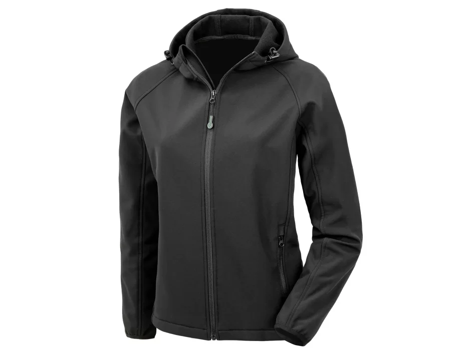 Recycled 3-layer printable womens hooded softshell FullGadgets.com