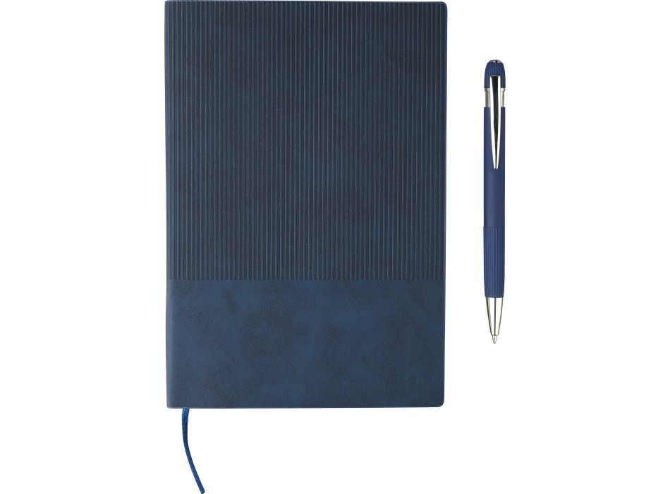 Recycled PU notebook (A5) and ballpen set Tarek Original FullGadgets.com