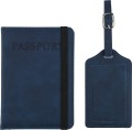 Porta passaporto ed etichetta bagagli in PU riciclato Zani