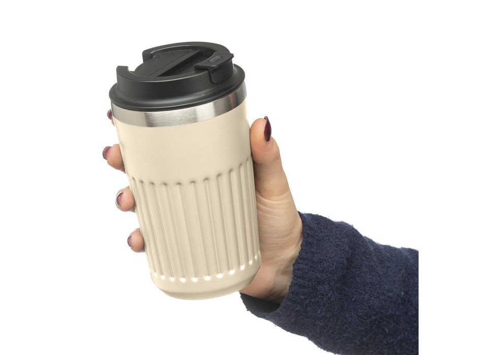 Recycled stainless steel travel mug (400 ml) Chiara FullGadgets.com