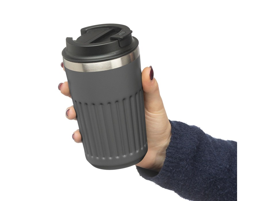 Recycled stainless steel travel mug (400 ml) Chiara FullGadgets.com