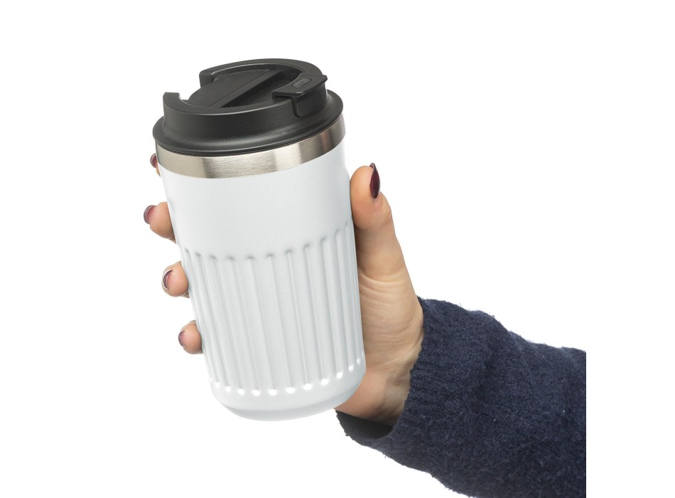 Recycled stainless steel travel mug (400 ml) Chiara FullGadgets.com