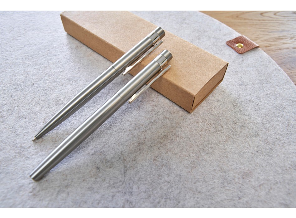 Recycled stainless steel writing set Fritz FullGadgets.com