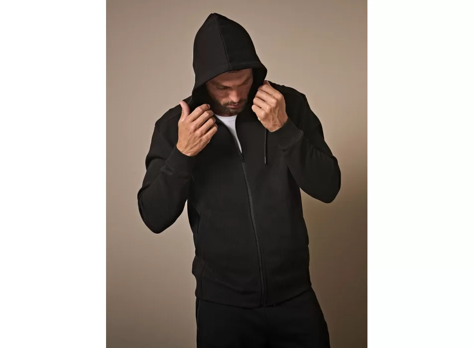 Ribbed Interlock Hooded Full Zip FullGadgets.com