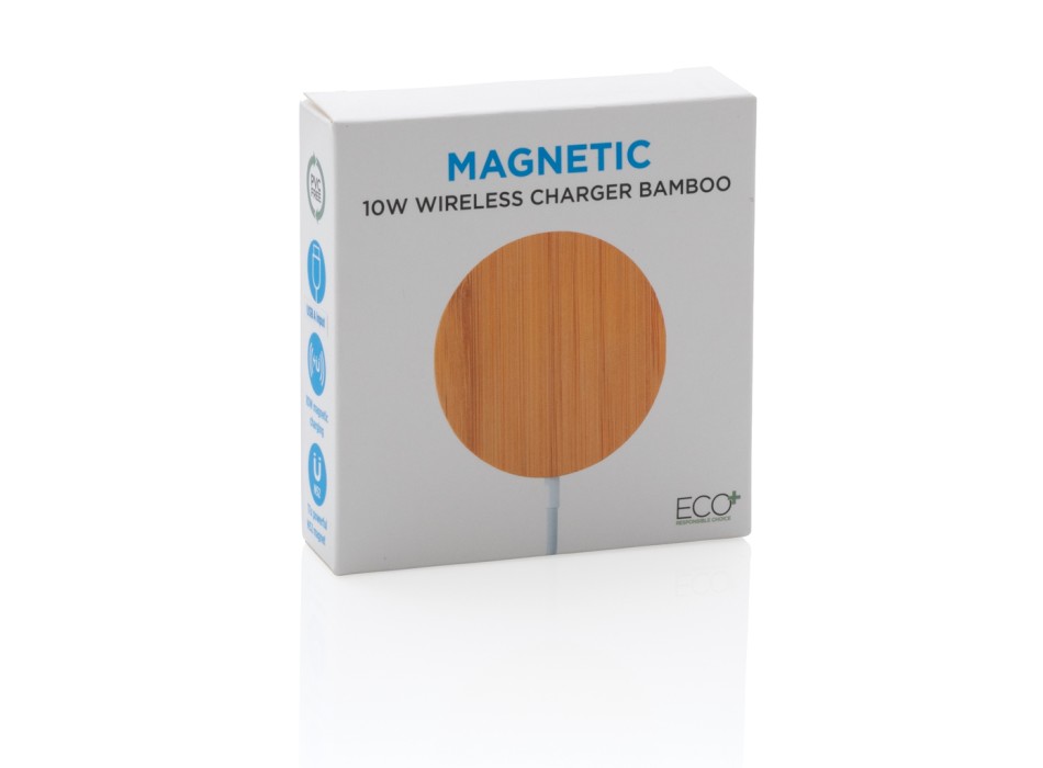 Ricaricatore wireless magnetico 10W in bambù FullGadgets.com