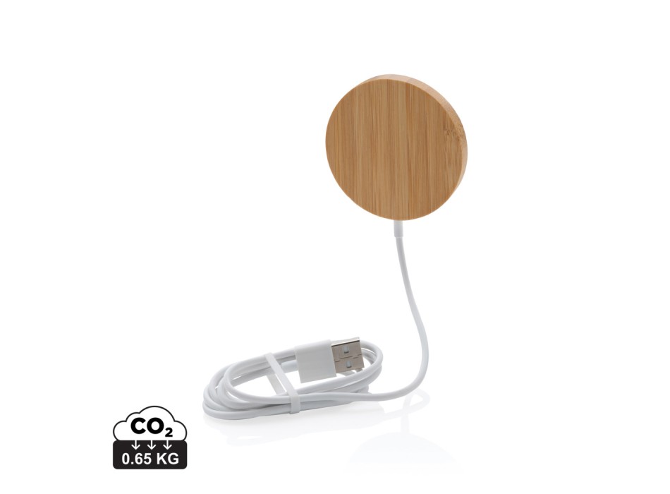 Ricaricatore wireless magnetico 10W in bambù FullGadgets.com