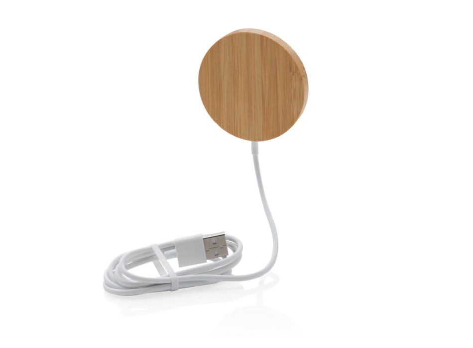 Ricaricatore wireless magnetico 10W in bambù FullGadgets.com